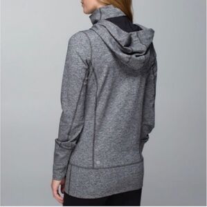 Lululemon Stride II Gray Heathered Hooded Zipped Jacket L 10
